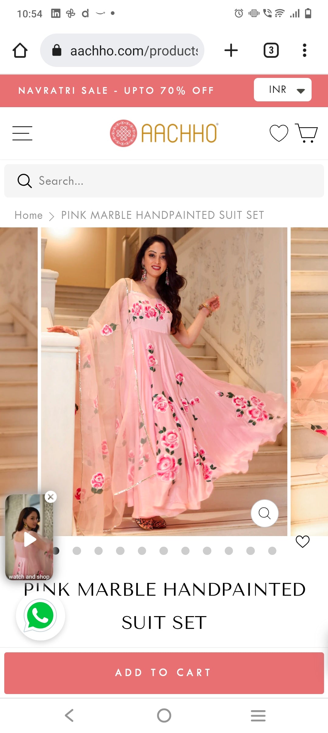Pink Blossom Handpainted Suit Set