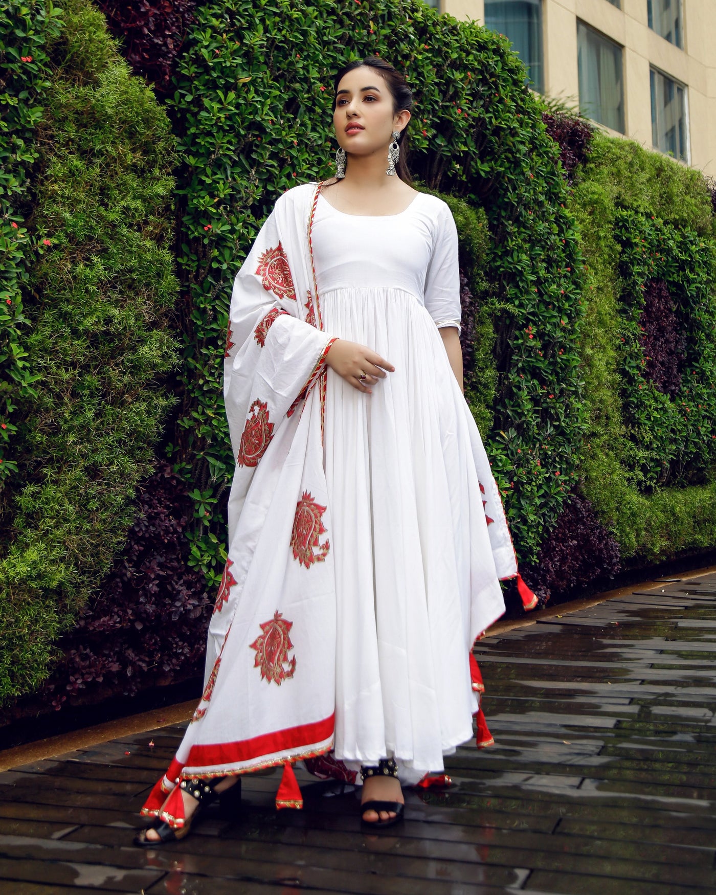 Royal White Mughal Suit Set