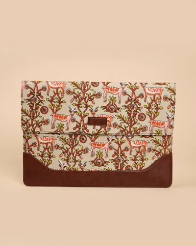 Ivory Meadows Handblock Laptop Sleeve