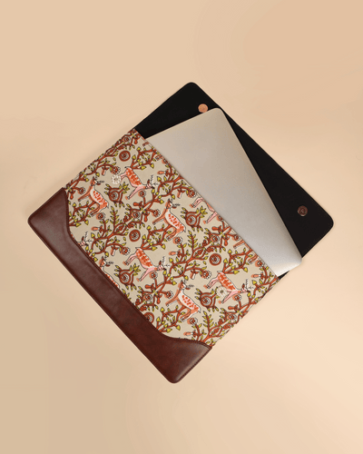 Ivory Meadows Handblock Laptop Sleeve