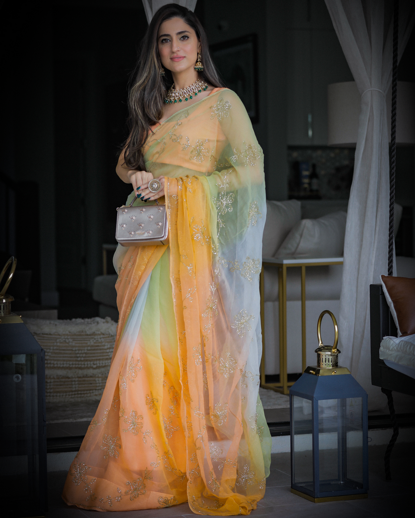 Yellow Sunshine Pure Chiffon Saree