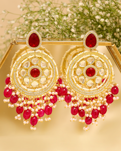 Pompeian Red Handcrafted Earrings