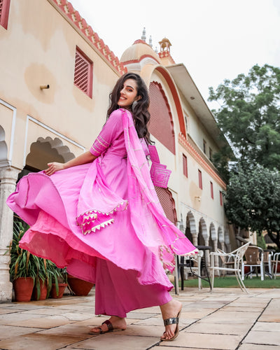 Graceful Pink Gotapatti Suit Set