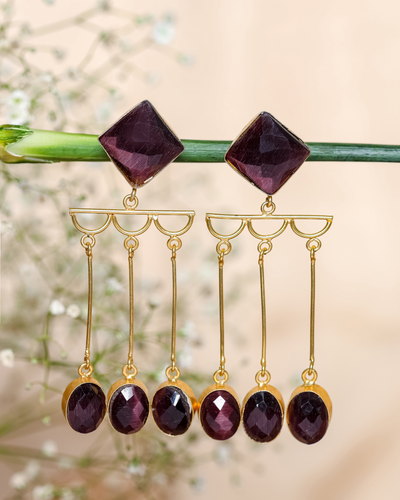 Violaceous Handcrafted Brass Earrings